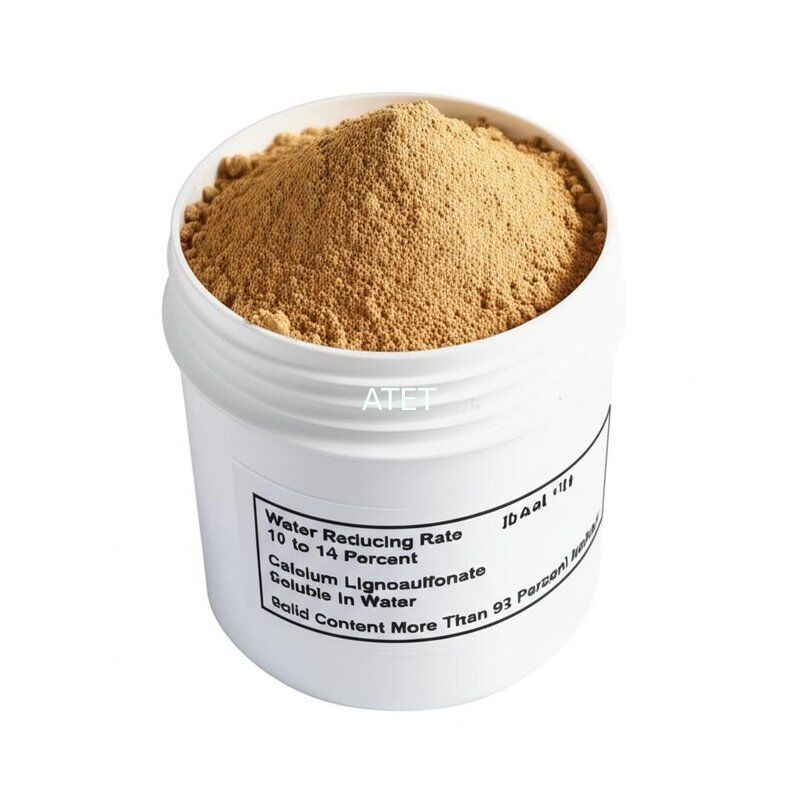 Riduzione dell'acqua 10 a 14% Lignosulfonato di calcio Soluble in acqua Contenuto solido superiore al 93% Additivo ideale